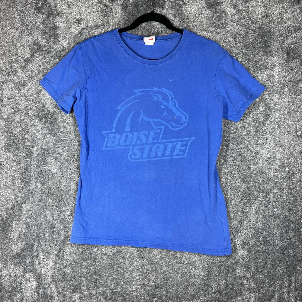 Nike Shirt Juniors L (12-14) Blue Boise State Jersey Team Logo T-Shirt